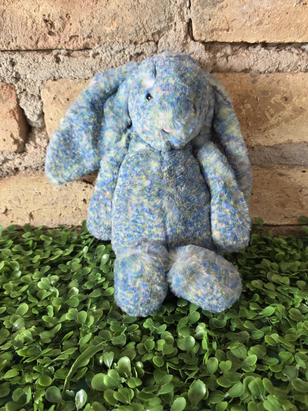 Jellycat Multicolored Blue Bashful Bunny Plush Stuffed Animal 12"